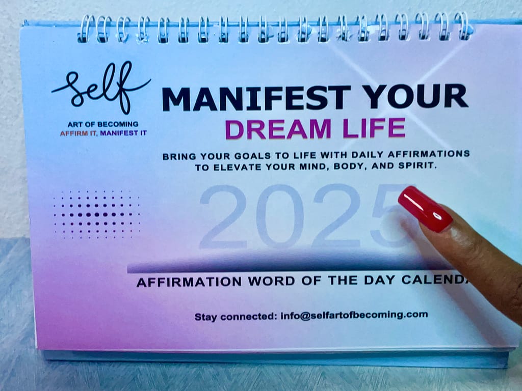 Front cover of the 2025 Affirmation Word of the Day Calendar- lifestyle